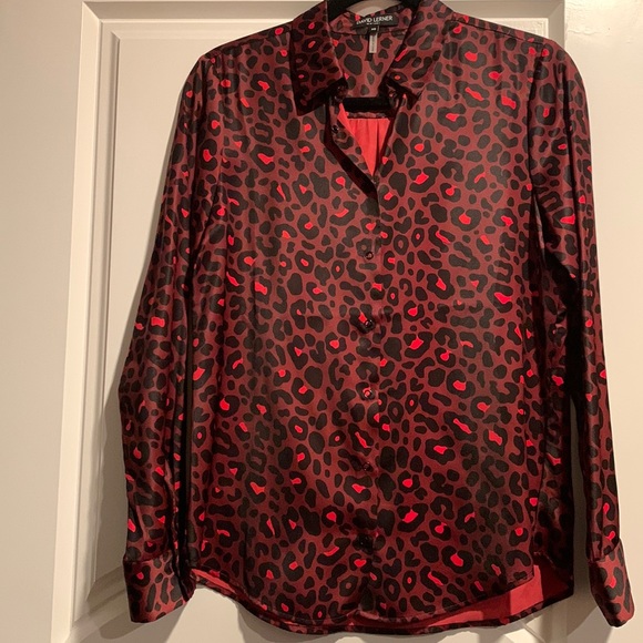 David Lerner Cheetah print blouse - Picture 1 of 6